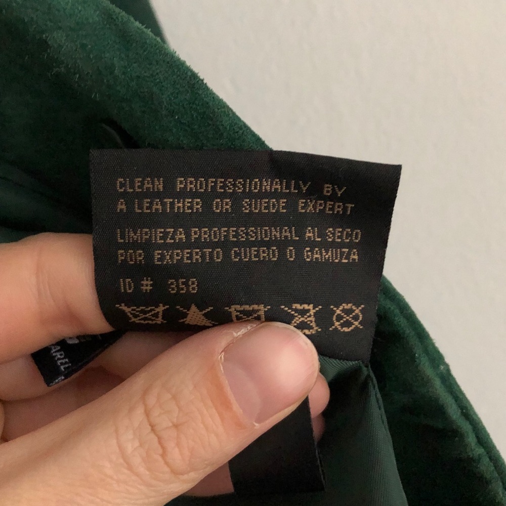 Oversized Emerald Green Leather 2 Button Blazer - Picture 6 of 8